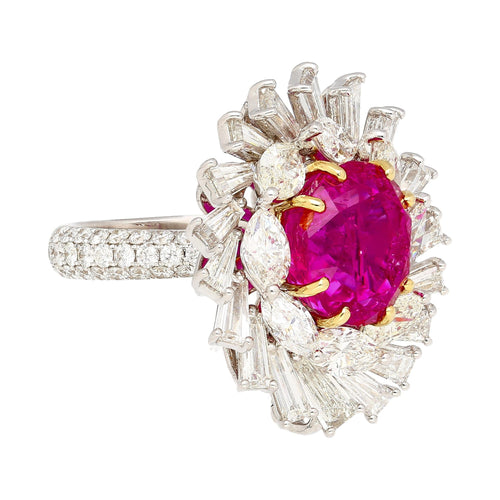 AGL Certified 9.55 Carat No Heat Burma Pink Sapphire Detachable Ring To Pendant