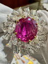 AGL Certified 9.55 Carat No Heat Burma Pink Sapphire Detachable Ring To Pendant