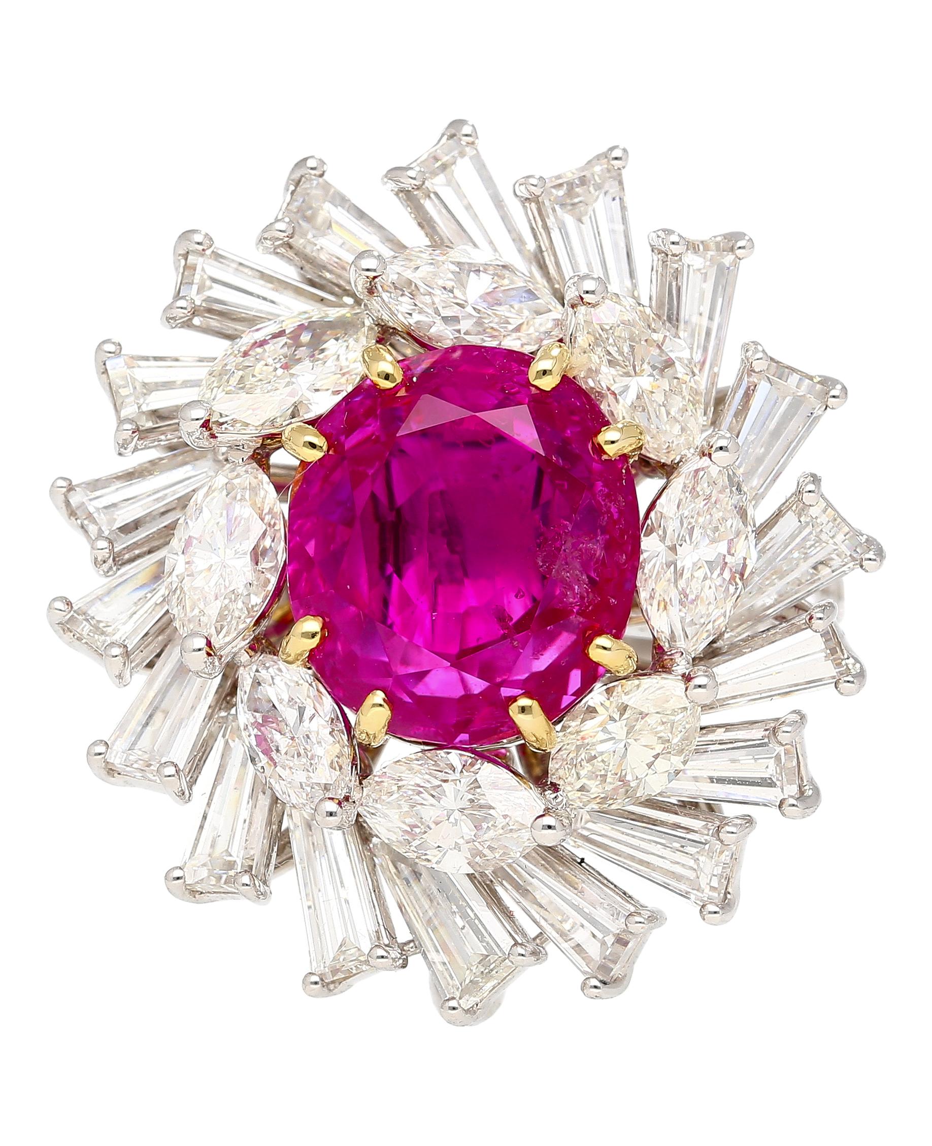 AGL Certified 9.55 Carat No Heat Burma Pink Sapphire Detachable Ring To Pendant