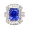 AGL Certify 10.10ct NoHeat Ceylon Blue Sapphire Diamond Ring