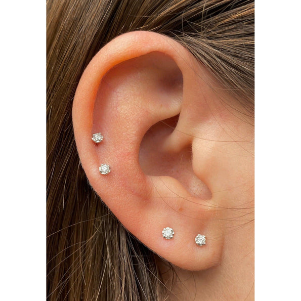 ASSAY Real Natural Diamond Stud Earrings