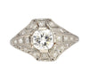 Antique Art Deco Era Platinum 1 Carat Old European Cut Diamond Ring