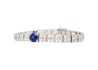 Antique Art Deco Platinum Filigree Blue Sapphire & Diamond Bracelet