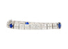 Antique Art Deco Platinum Filigree Blue Sapphire & Diamond Bracelet