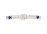 Antique Art Deco Platinum Filigree Blue Sapphire & Diamond Bracelet