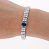 Antique Art Deco Platinum Filigree Blue Sapphire & Diamond Bracelet-Bracelets-ASSAY