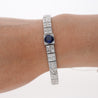 Antique Art Deco Platinum Filigree Blue Sapphire & Diamond Bracelet-Bracelets-ASSAY