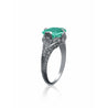 Antique Art Deco Platinum Natural Emerald Ring - ASSAY