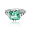 Antique Art Deco Platinum Natural Emerald Ring