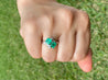 Antique Art Deco Two Stone Natural Emerald Platinum Ring - ASSAY