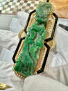 Antique Carved Grade A Jadeite Jade "Dragon Hook" Chinese Belt Buckle Pendant