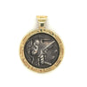 Antique Greek Athena Coin Pendant in 14k Gold Bezel-Charms & Pendants-ASSAY