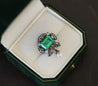 Antique Victorian Colombian Emerald, Pearl, & Old Mine Diamond Pendant Circa 1880