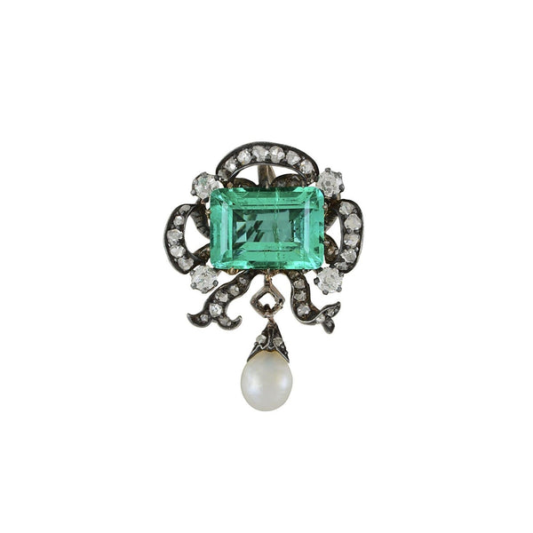 Vintage Beautiful Victorian on sale Design Silver Bead With Natural Emerald Gemstone