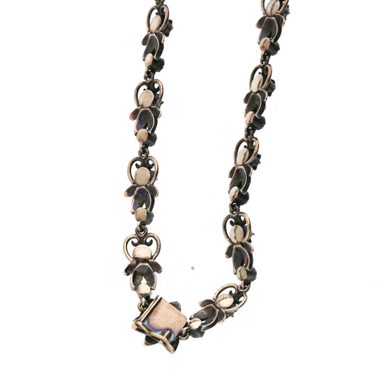 Antique Victorian Emerald Rose Cut Diamond Silver/Gold Parure Suite Necklace