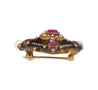 Antique Victorian No-Heat Ruby, Pearl, & Diamond Gold/Silver Brooch