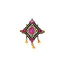 Antique Victorian No-Heat Ruby, Pearl, & Diamond Gold/Silver Brooch