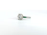 Art Deco 2.5 Carat Old Euro Cut Diamond & Emerald Engagement Ring in Platinum