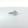 Art Deco 2.5 Carat Old Euro Cut Diamond & Emerald Engagement Ring in Platinum-Engagement Ring-ASSAY