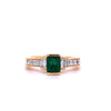 Art Deco Colombian Emerald Engagement Ring in 18k Gold