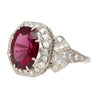 Art Deco GIA Cert. 4.35 Carat No Heat Spinel Vintage Platinum Ring