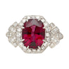 Art Deco GIA Cert. 4.35 Carat No Heat Spinel Vintage Platinum Ring