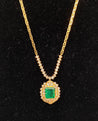 Art Deco Style Natural 1.33 Carat Emerald pendant in 18k solid gold - ASSAY