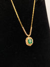 Art Deco Style Natural 1.33 Carat Emerald pendant in 18k solid gold - ASSAY