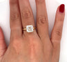 As Grown 4.01 Carat Asscher Cut Lab Grown Diamond Solitaire 14k Gold Ring