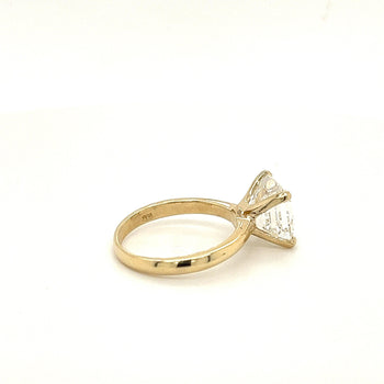 Bague solitaire en or 14 carats avec diamant de laboratoire taille Asscher de 4,01 carats As Grown – Assay Jewelers
