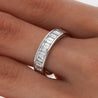 Assay Channel Emerald Cut Diamond Eternity Band Ring 14K White Gold