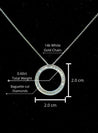 Baguette Cut Circle Diamond Pendant in 14k white gold