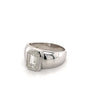 Bezel Set 2 Carat Emerald Cut Lab grown Diamond Ring in 14K White Gold-Rings-ASSAY