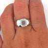 Bezel Set 2 Carat Emerald Cut Lab grown Diamond Ring in 14K White Gold-Rings-ASSAY