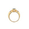 Bezel Set Blue Sapphire and Diamond Ring in 14k Yellow Gold