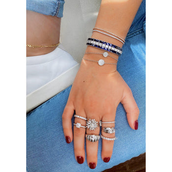 Box Chain Natural Diamond Tennis Bracelet in 14k white gold – Assay Jewelers
