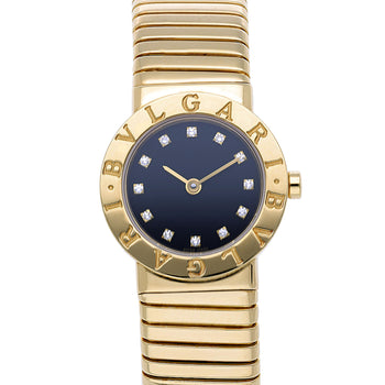 Bulgari Tubogas BB26 18K Yellow Gold Diamond Dial 26mm Ladies Watch Full Set – Assay Jewelers
