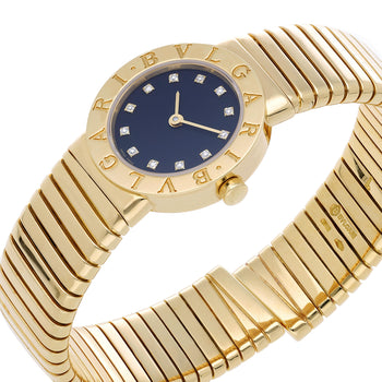 Bulgari Tubogas BB26 18K Yellow Gold Diamond Dial 26mm Ladies Watch Full Set – Assay Jewelers