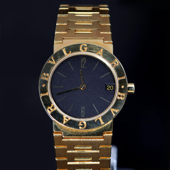 Bvlgari BB30 GD Black Dial 30mm 18K Gold Quartz Watch Box/Papers – Assay Jewelers
