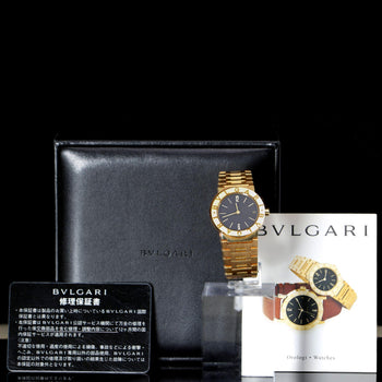 Bvlgari BB30 GD Black Dial 30mm 18K Gold Quartz Watch Box/Papers – Assay Jewelers