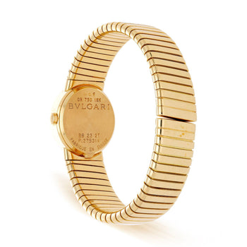 Bvlgari Tubogas BB23 18K Yellow Gold Diamond Dial 26mm Ladies Watch Full Set – Assay Jewelers