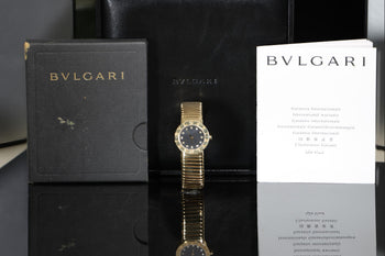 Bvlgari Tubogas BB23 18K Yellow Gold Diamond Dial 26mm Ladies Watch Full Set – Assay Jewelers
