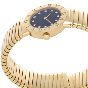 Bvlgari Tubogas BB23 18K Yellow Gold Diamond Dial 26mm Ladies Watch Full Set – Assay Jewelers