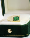 Carat Emerald-Cut Emerald Men&#39;s Ring in 18K Gold