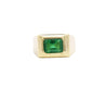 Carat Emerald-Cut Emerald Men&#39;s Ring in 18K Gold