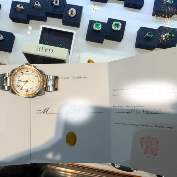 Cartier Calibre 3389 42mm Rose Gold Steel Automatic Watch Box and Papers
