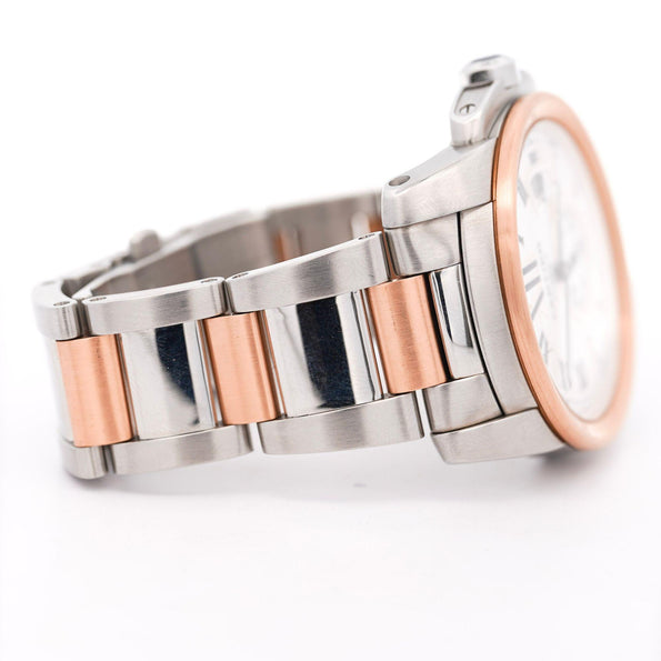 Cartier Calibre 3389 42mm Rose Gold Steel Automatic Watch Box and Papers