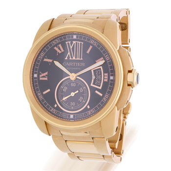 Cartier Calibre de Cartier W7100040 Chocolate Dial 18K Rose Gold Watch Full Set – Assay Jewelers