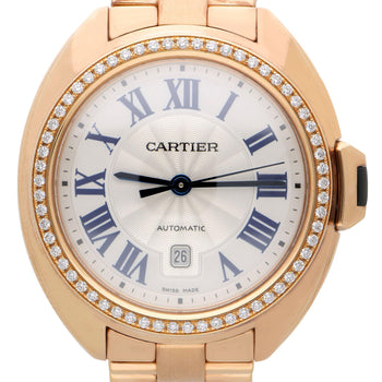 Cartier Clé de Cartier WJCL0003 Diamond Bezel 18K Rose Gold Watch Full Set – Assay Jewelers