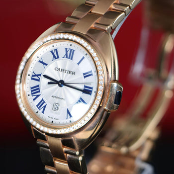 Cartier Clé de Cartier WJCL0003 Diamond Bezel 18K Rose Gold Watch Full Set – Assay Jewelers